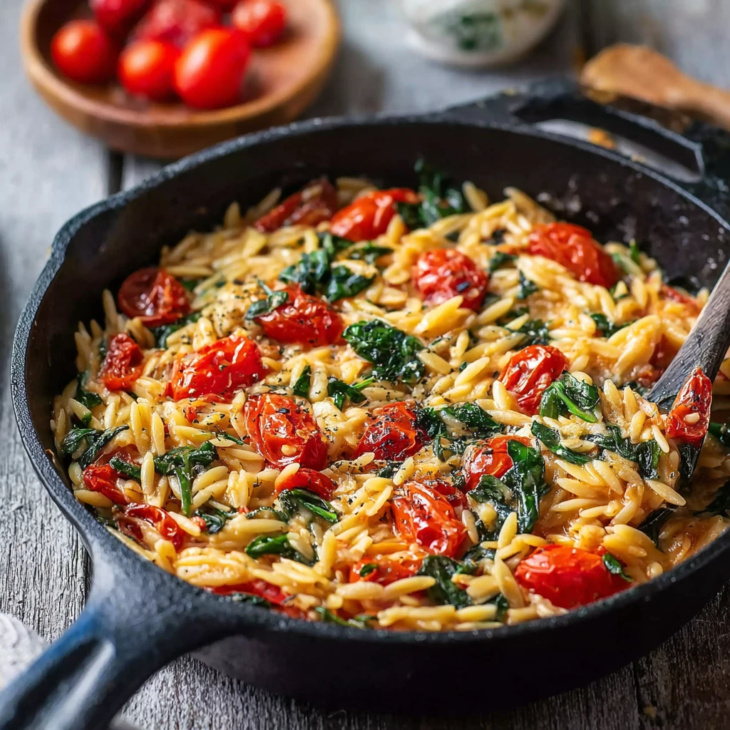 Cheesy Baked Orzo Vegetables Comforting Onedish Meal