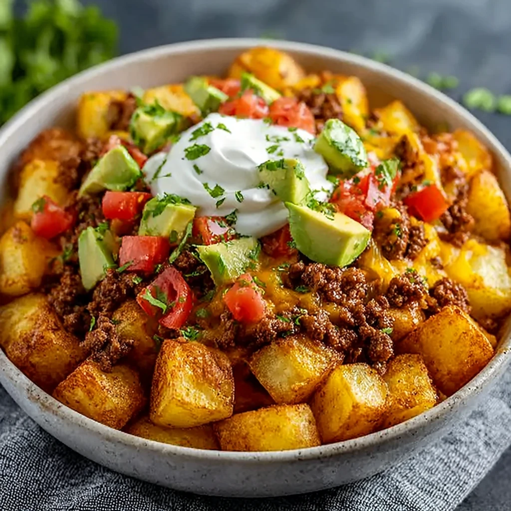 Cheesy Potato Taco Bowl Flavorpacked Hearty Meal