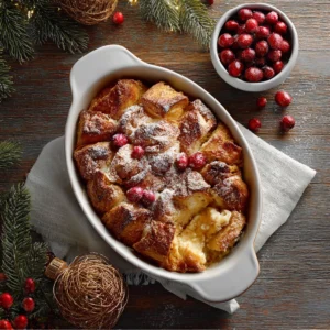 Eggnog Croissant French Toast Bake