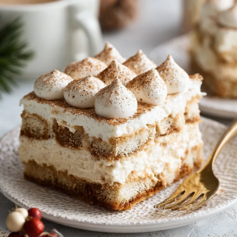 Eggnog Tiramisu Nobake Christmas Dessert