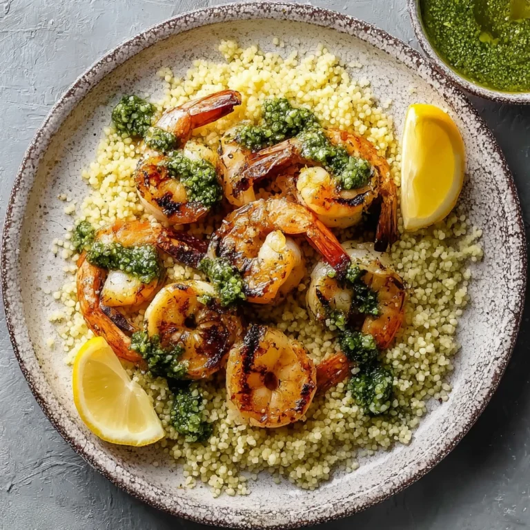 Grilled Lemon Shrimp Pesto Couscous Flavor Pop