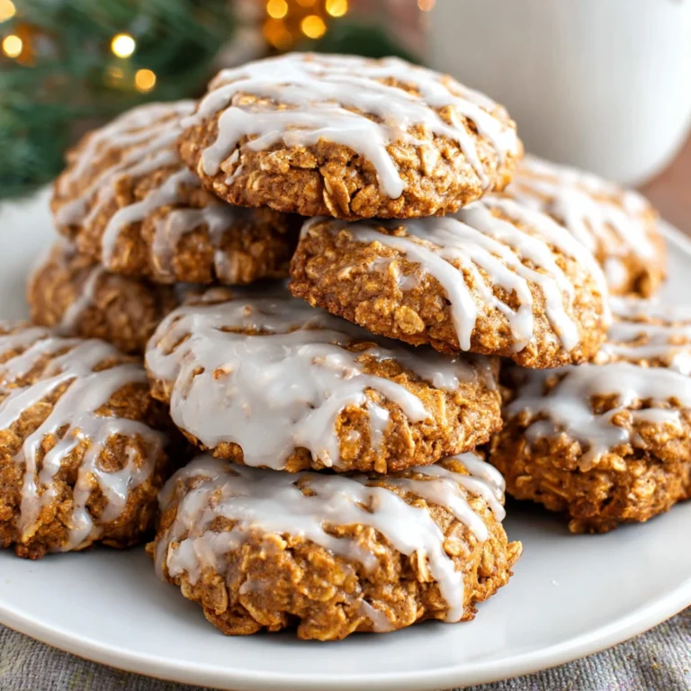 Iced Gingerbread Oatmeal Cookies Soft Chewy Glutenfree