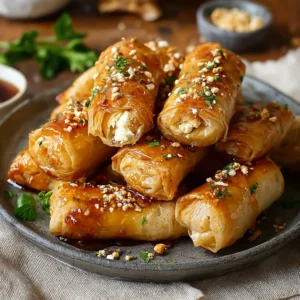 Irresistible Flaky Chili Honey Feta Rolls Appetizer Recipe