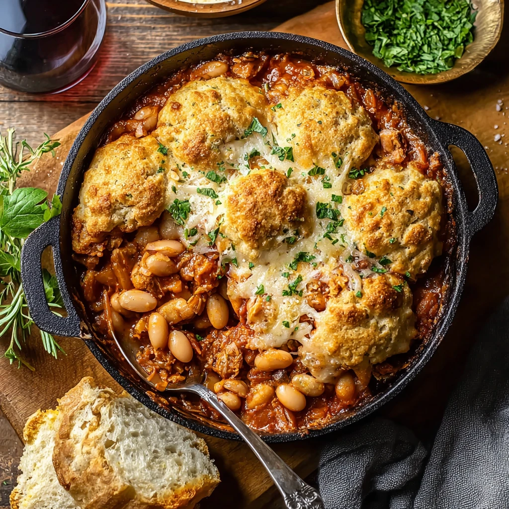 Italian Chicken Cobbler Cannellini Beans Parmesan Magic