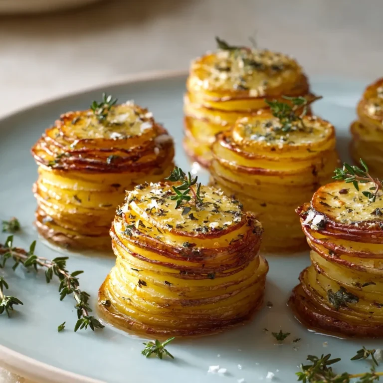 Potato Stacks Garlic Herb Butter