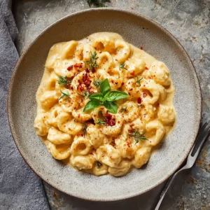 Spicy Calabrian Chili Alfredo Sauce with Trottole Pasta Delight