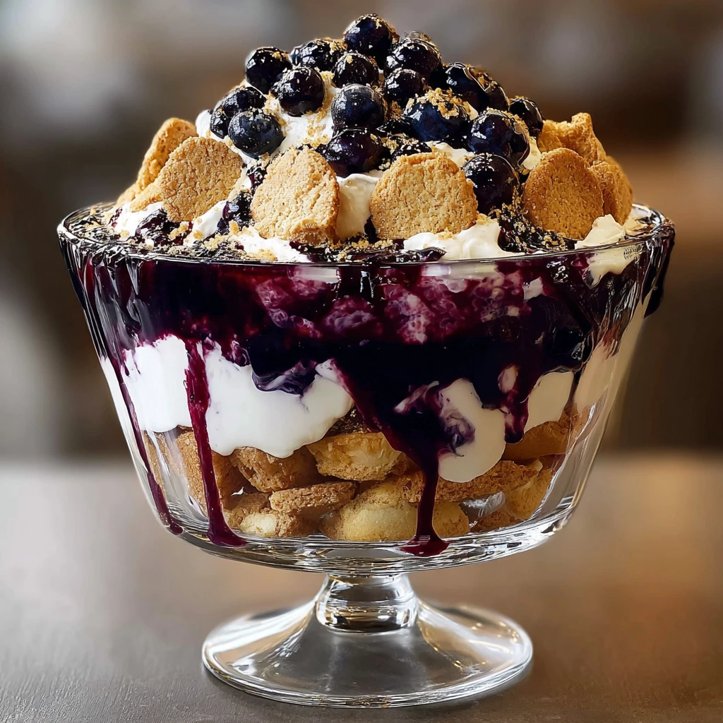 Blueberry Cheesecake Trifle Delight Nobake Dessert