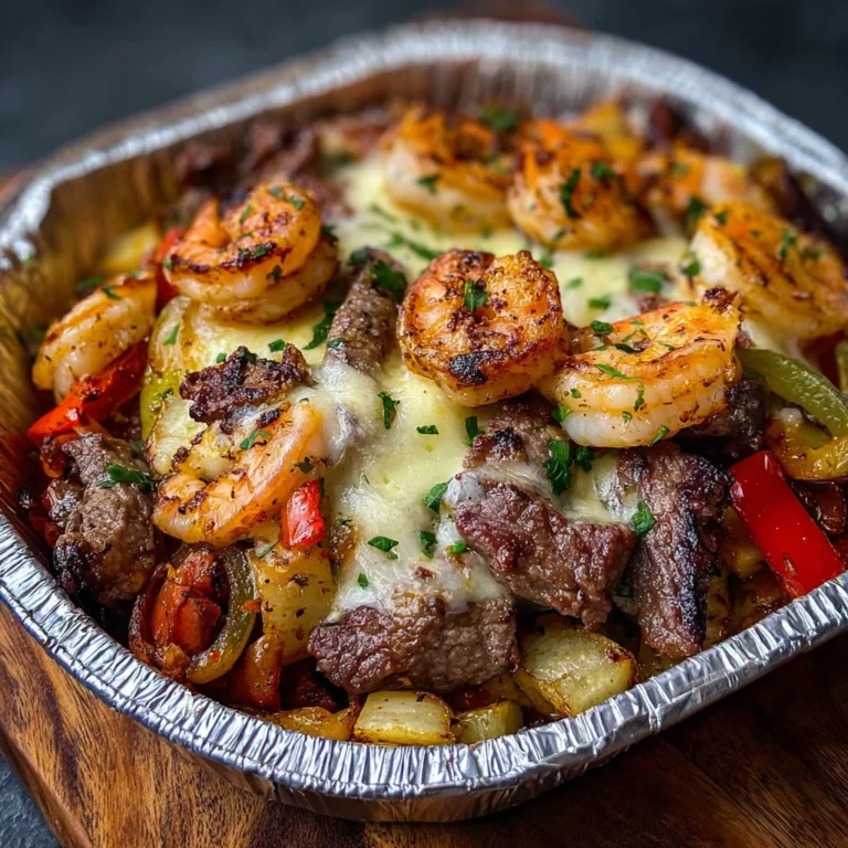 Cheesy Steak Shrimp Skillet Bowl