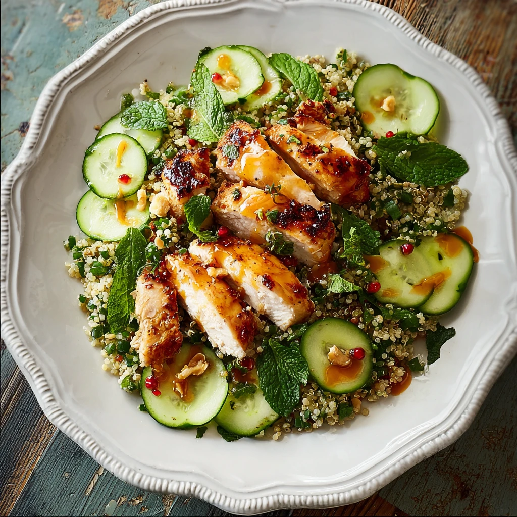 Chilli Chicken Minted Cucumber Quinoa Salad Refreshing Twist