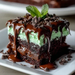 Chocolate Mint Poke Cake