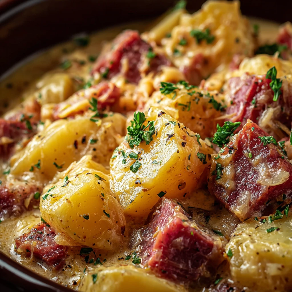 Creamy Crockpot Chicken Ham Potatoes