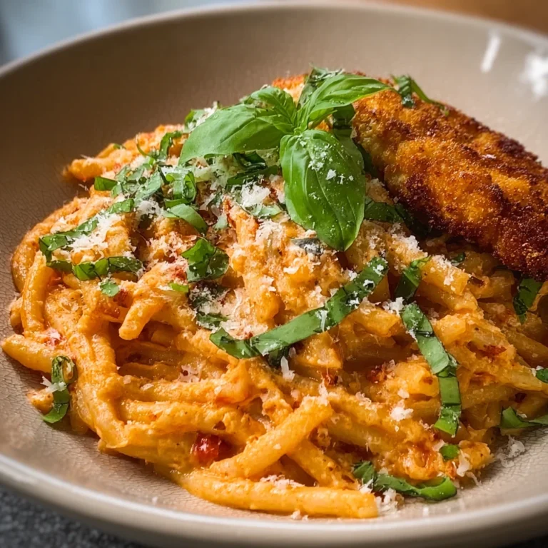 Creamy Rose Pasta Crispy Chicken Delight