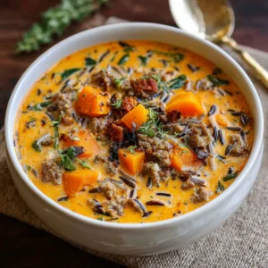Creamy Sausage and Wild Rice Soup with Veggies