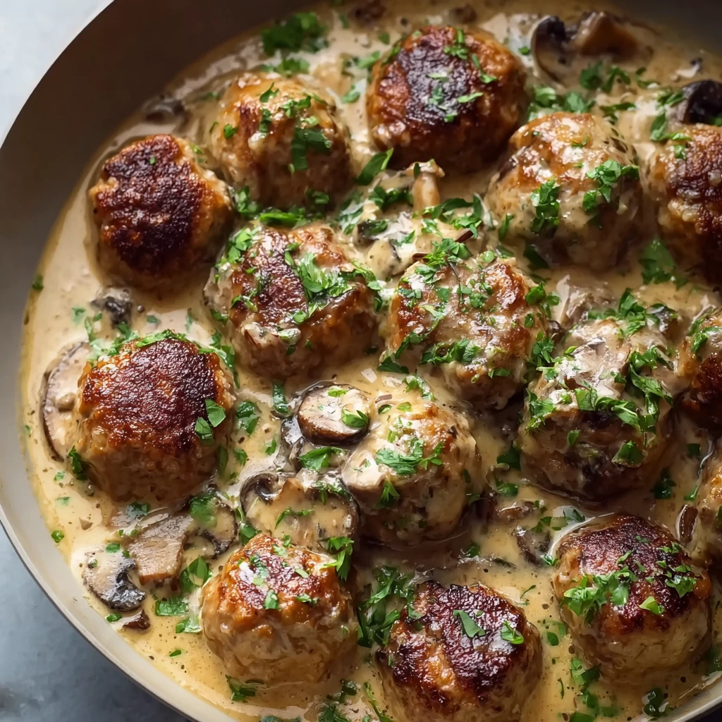 Creamy Turkey Meatballs Mushroom Sauce