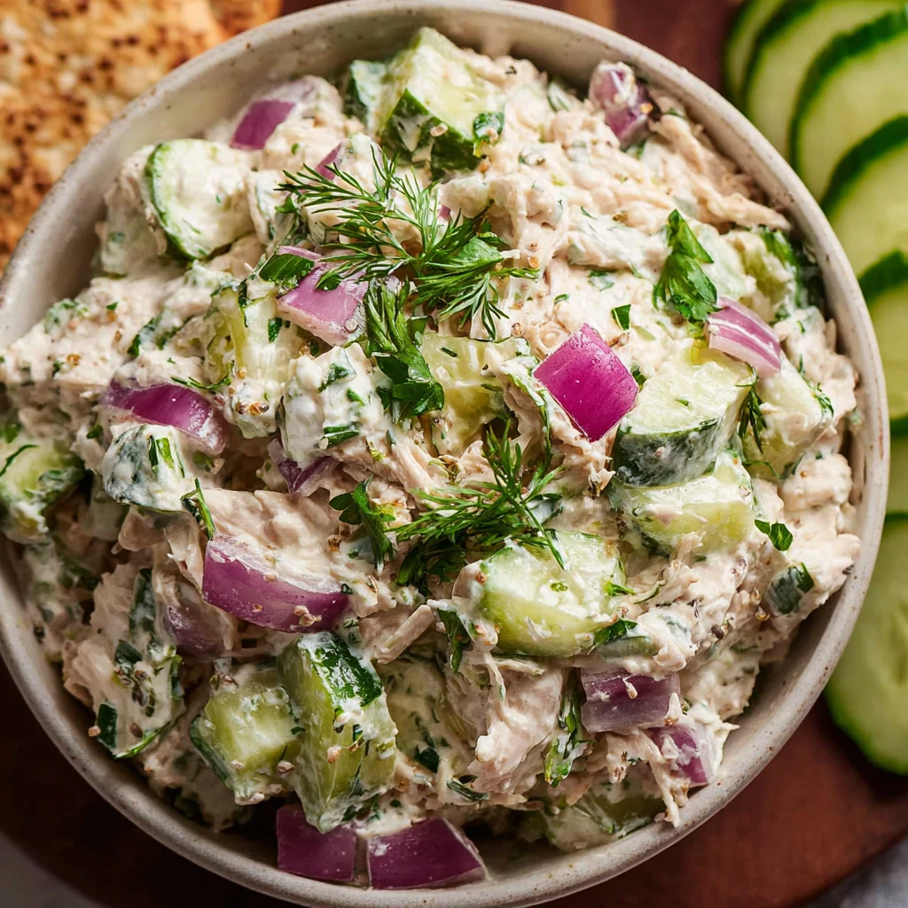 Cucumber Feta Chicken Salad