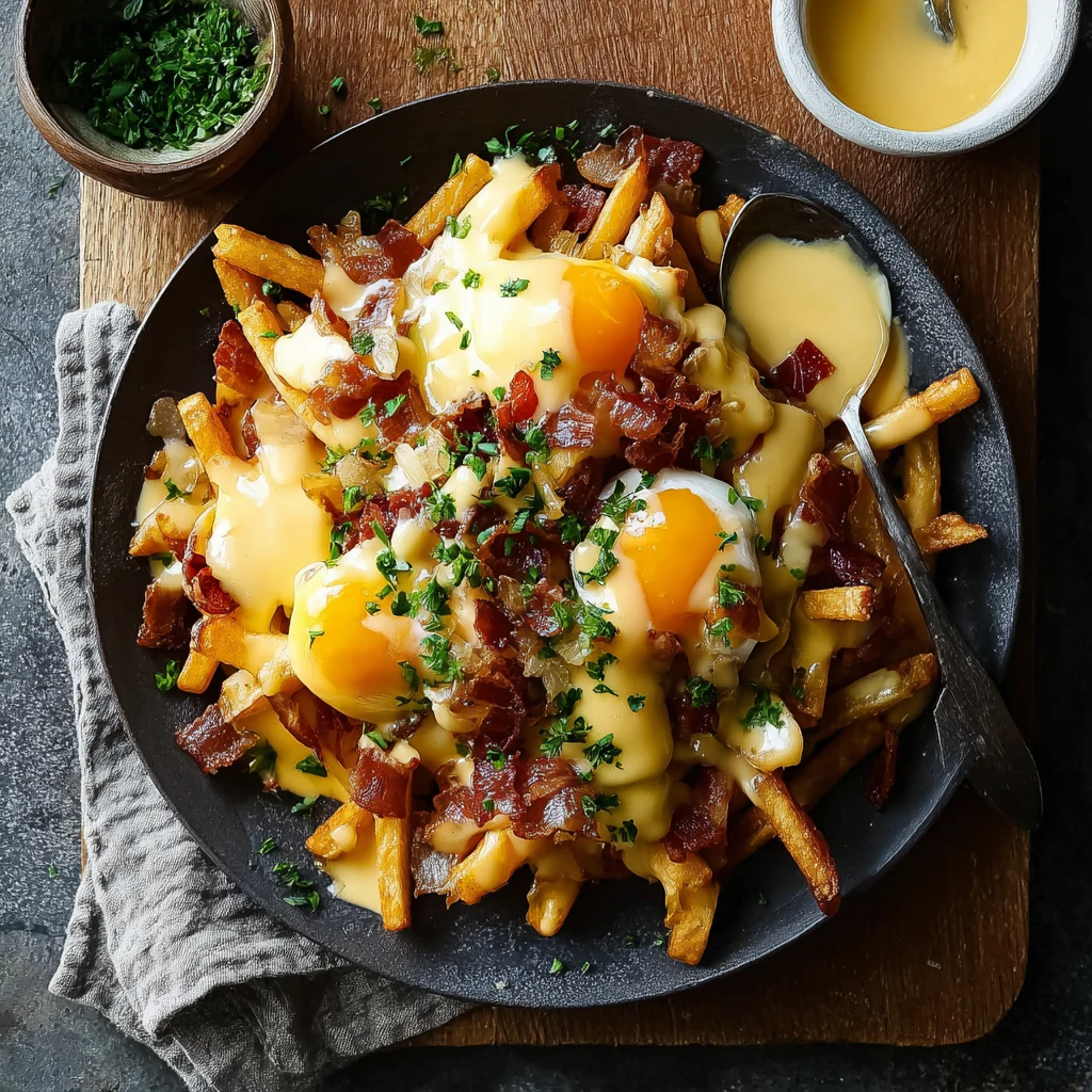 Delicious Breakfast Poutine Hollandaise Cozy Morning