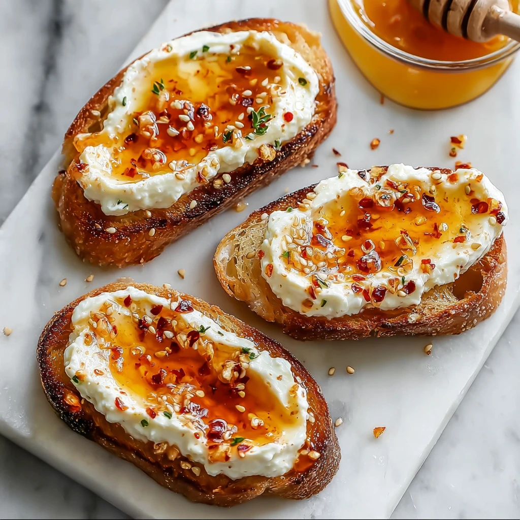 Goat Cheese Hot Honey Crostini