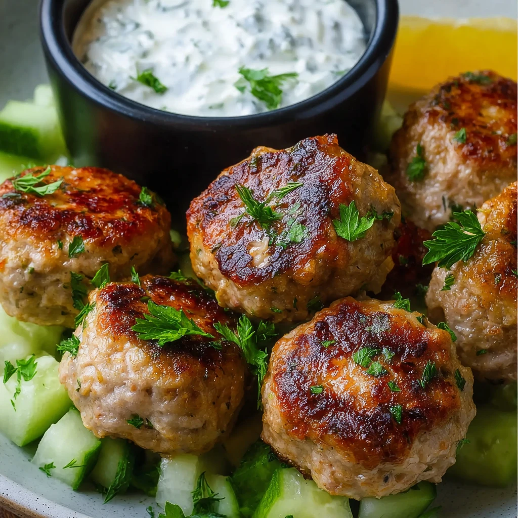 Greek Turkey Meatballs Homemade Tzatziki
