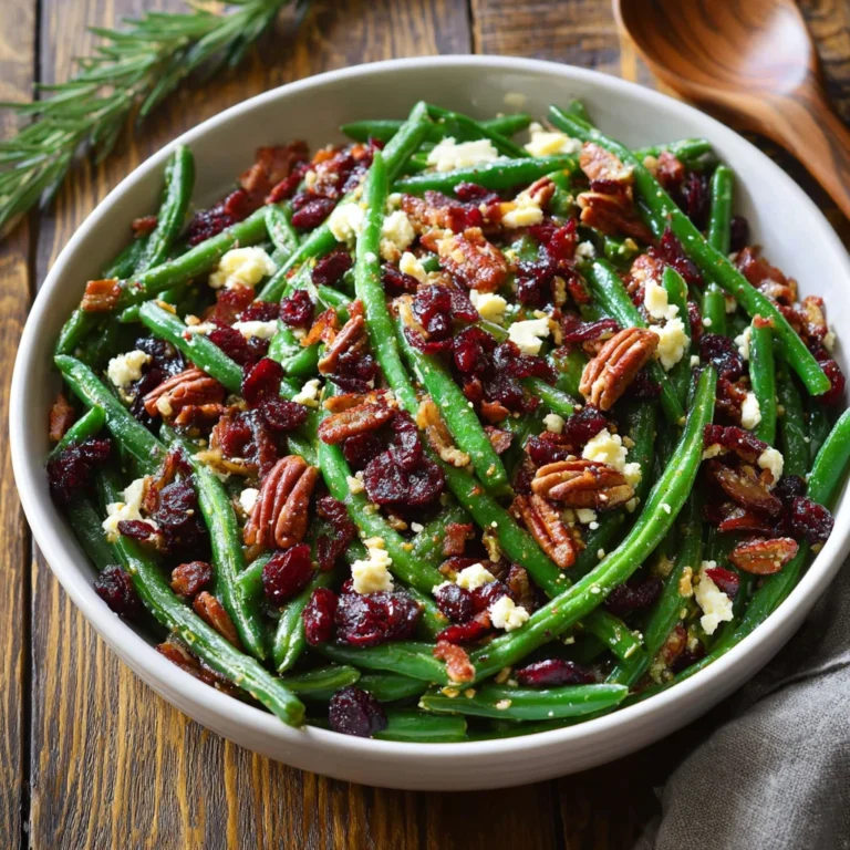 Green Bean Salad Bacon Pecans Cranberries Feta