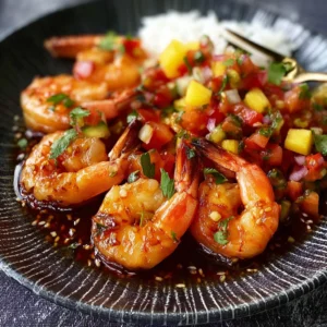 Grill Perfection: Barbecue Honey Soy Prawns with Salsa Delight