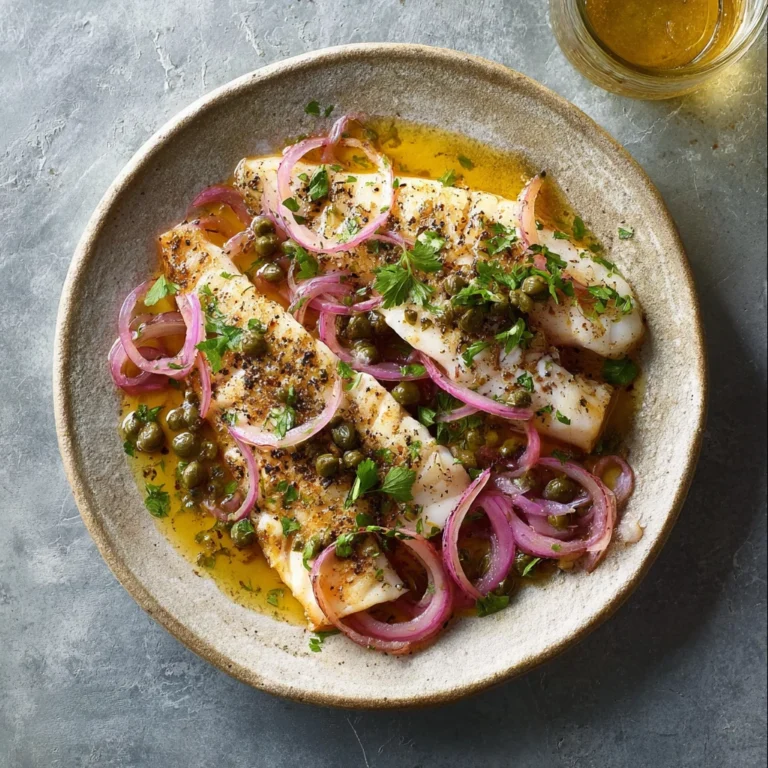 Grilled Fish Caper Red Onion Dressing Delight