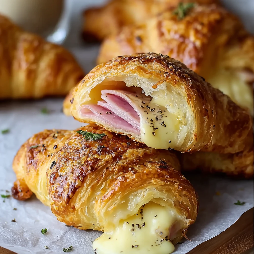 Ham And Cheese Croissant Breakfast Brunch Recipes Breakfast Dishes Breakfast Recipes Easy Breakfast Casserole Cottage Chee...