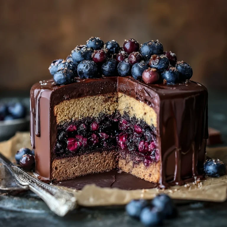 Hard Crack Chocolate Shell Blueberry Hazelnut Cake Delight