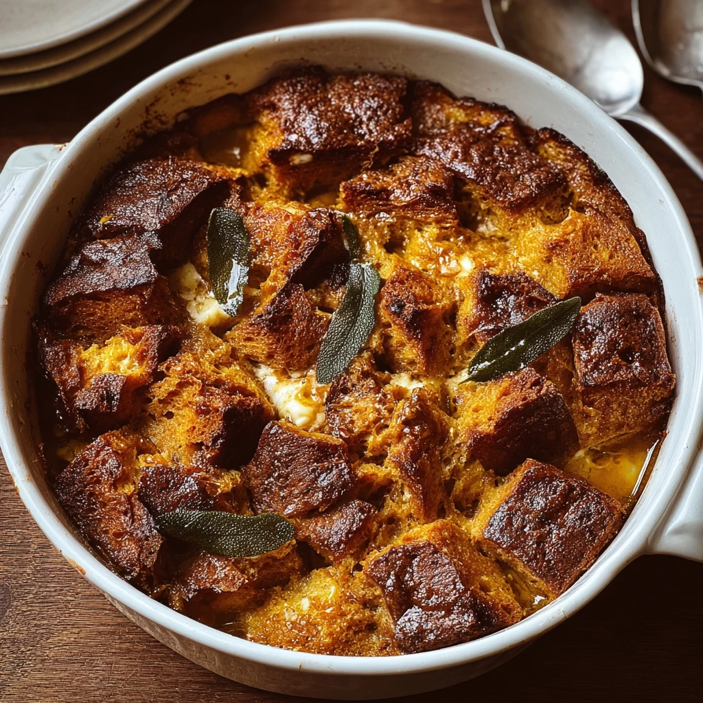 Irresistible Pumpkin Sage Bread Pudding Recipe Delight