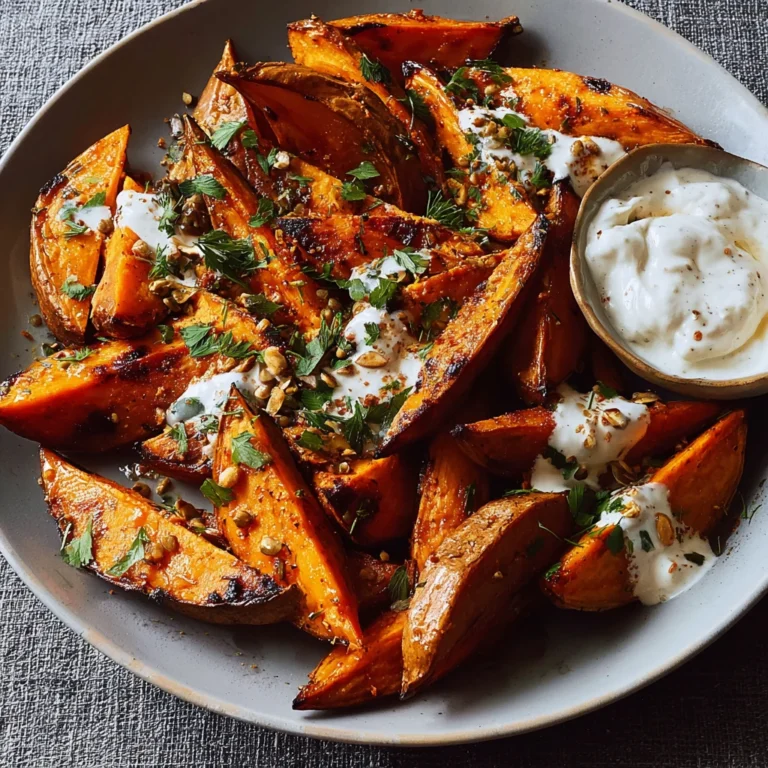 Irresistible Roasted Sweet Potatoes Harissa Yogurt