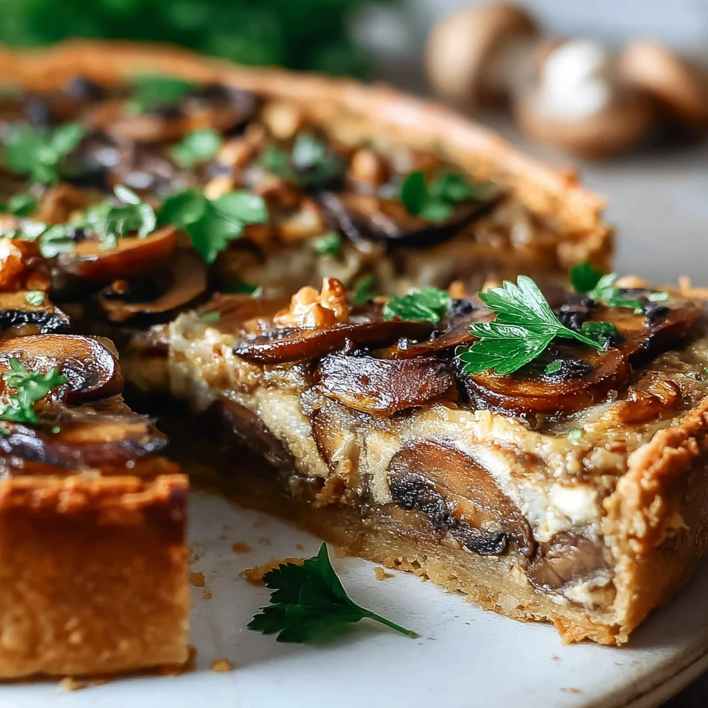 Irresistible Vegan Mushroom Walnut Savory Cake Recipe