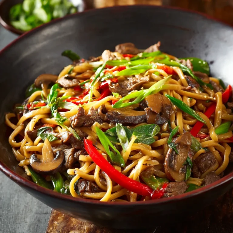 Mushroom Beef Noodle Stirfry