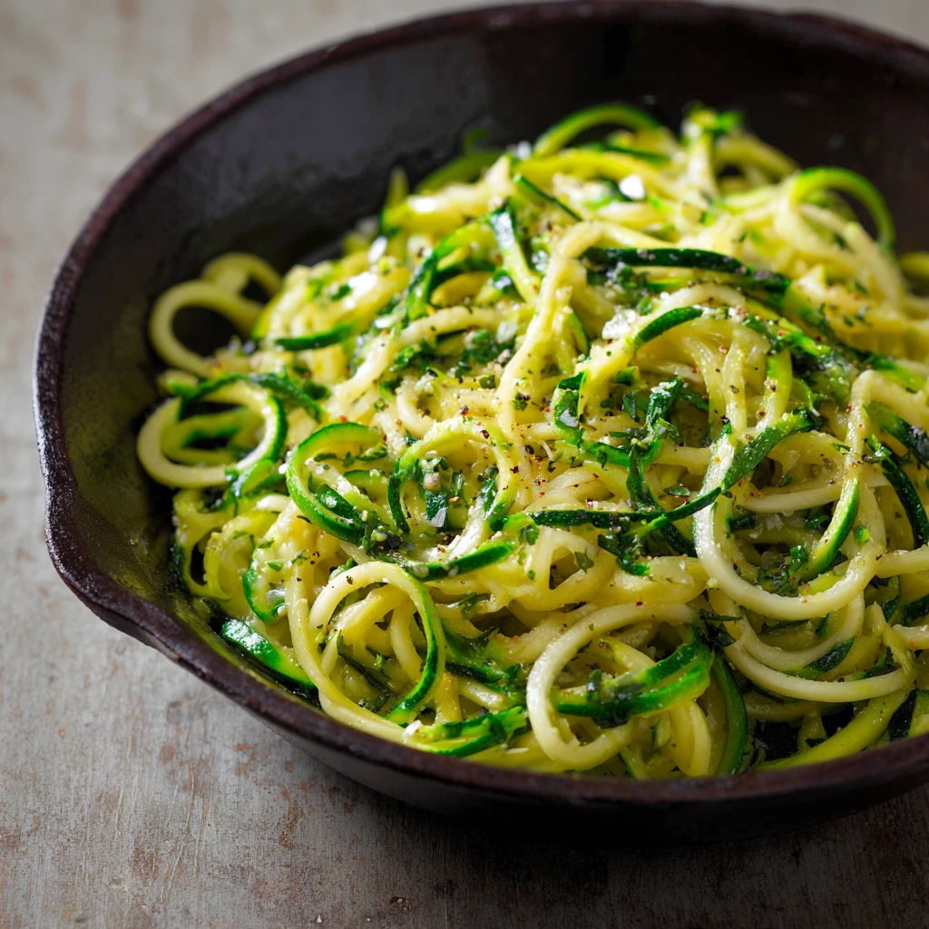 Olive Oil Garlic Zucchini Noodles