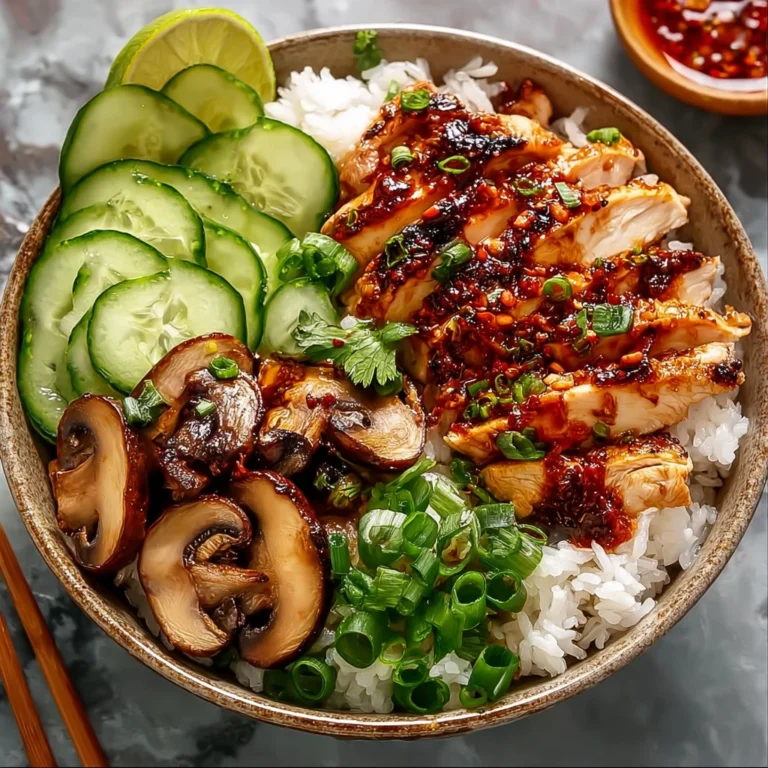 Sweet Chili Chicken Mushroom Bowls Cucumber Crunch Delight