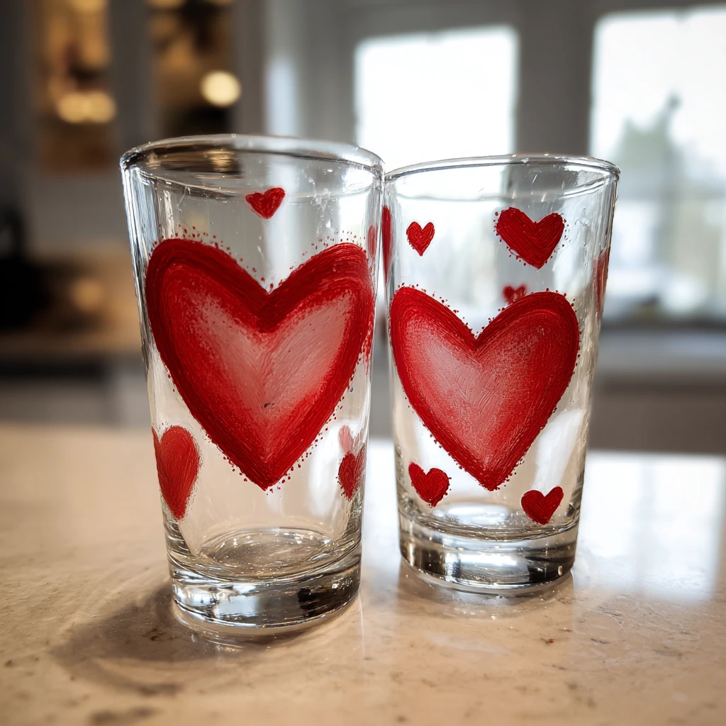 Valentines Drinking Glasses Charming Ideas Craft