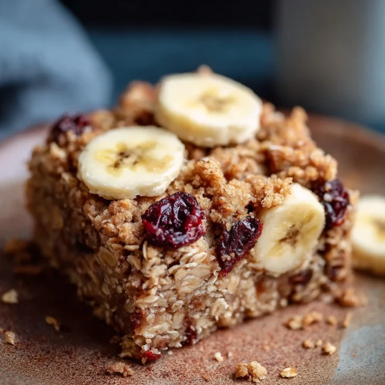 Vegan Banana Bread Oatmeal Bars Cinnamon Crumb Delight