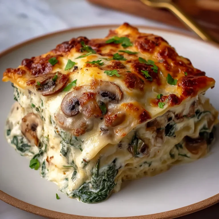 White Lasagna Garlicky Greens Mushrooms