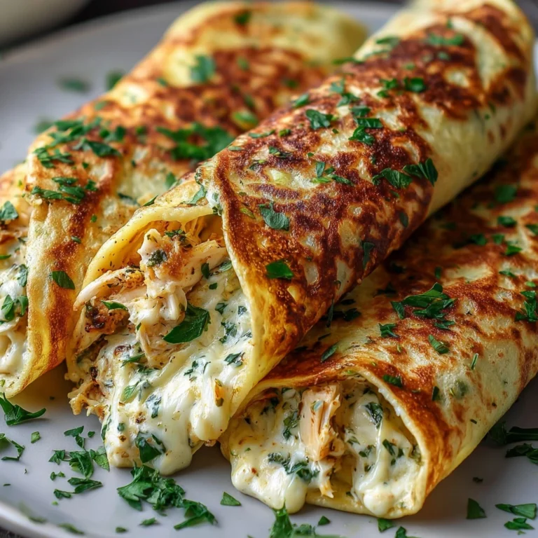 Baked Cheese Garlic Chicken Wraps Fresh Herbs