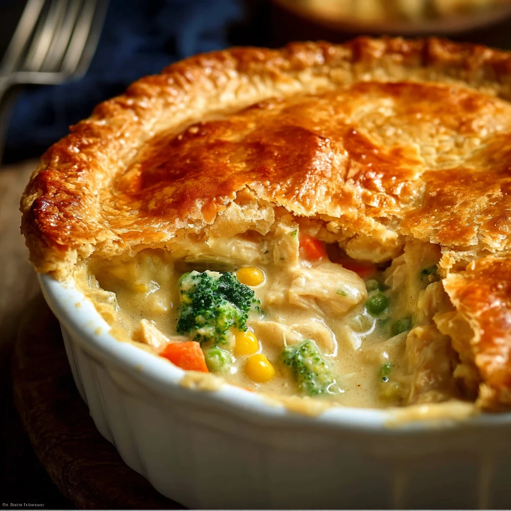 Broccoli Cheddar Chicken Pot Pie