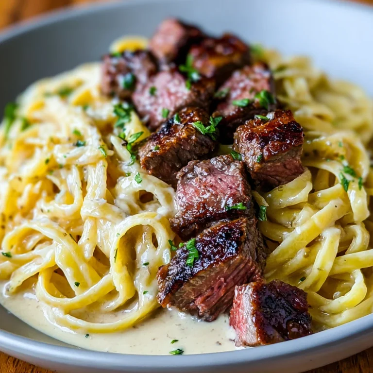 Creamy Garlic Butter Steak Linguine Ultimate Date Night