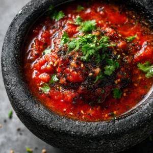 Homemade Mexican Molcajete Salsa