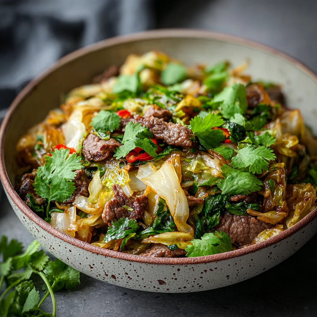 Keto Beef Cabbage Stirfry