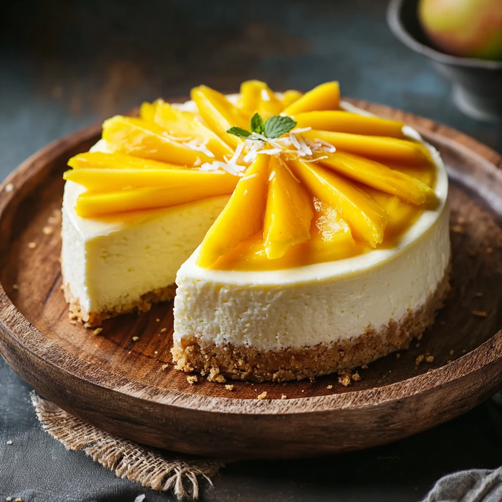 Mango Coconut Cheesecake