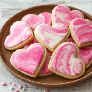 Marbled Pink Valentine Cookies