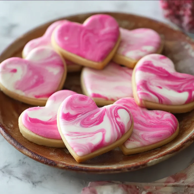 Marbled Pink Valentine Cookies