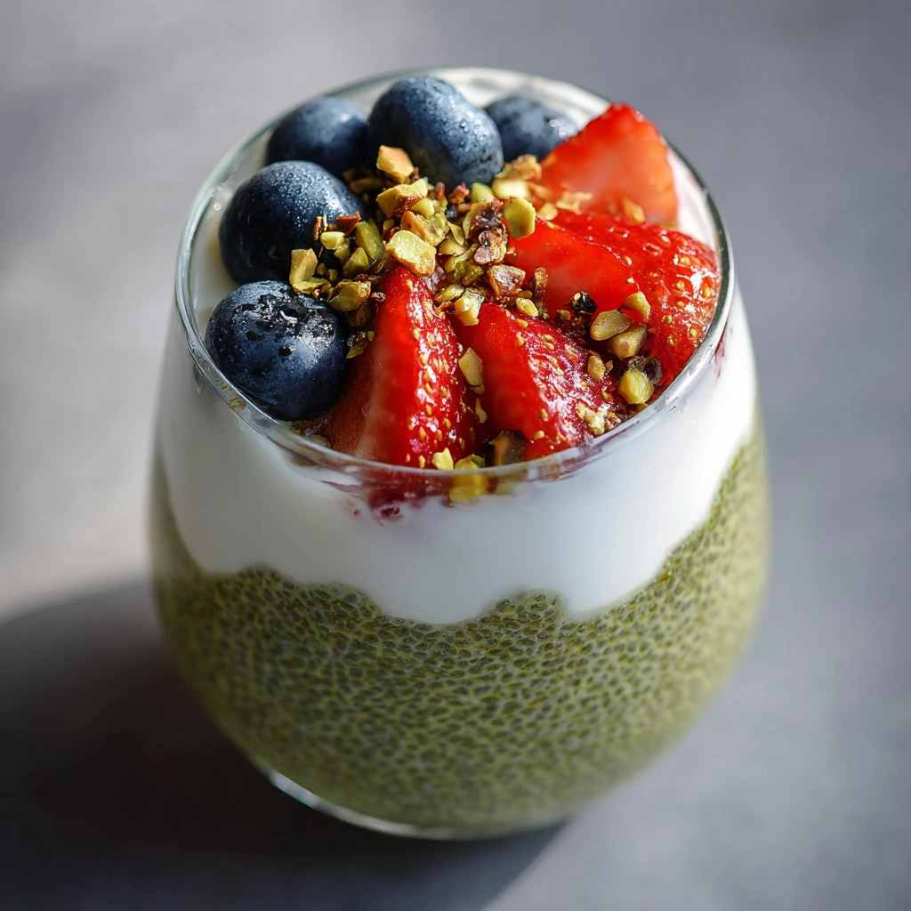 Matcha Pistachio Chia Pudding