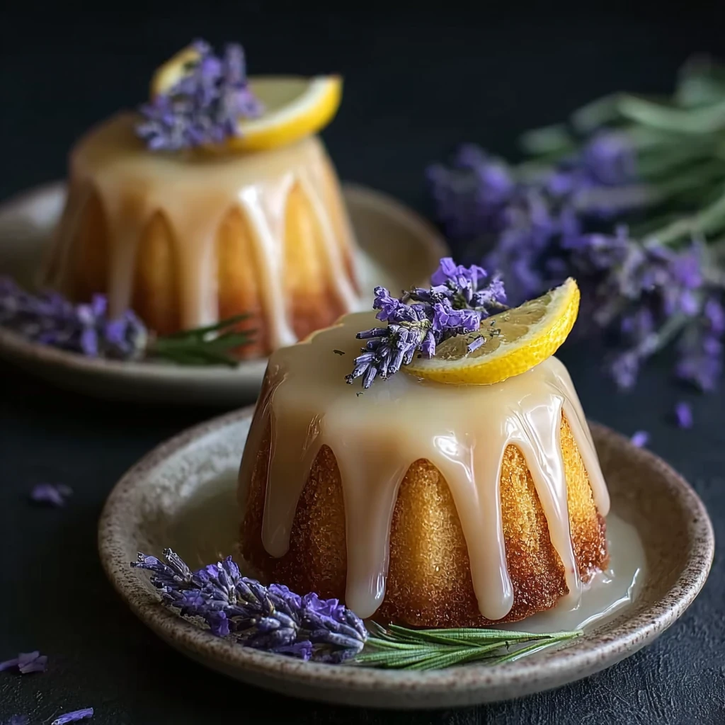 Mini Lemon Cakes Lavender Glaze Delicate Fragrant Absolutely