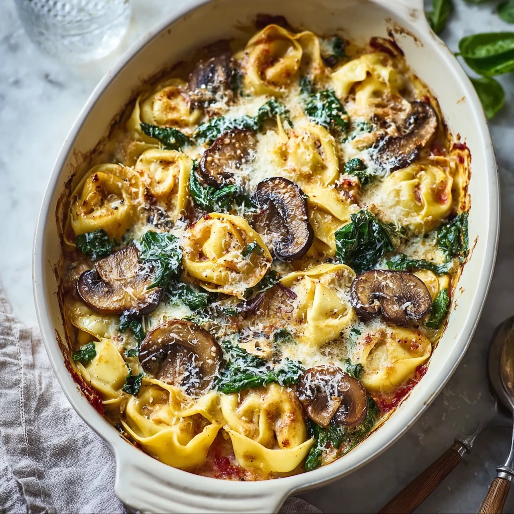 Mushroom Spinach Tortelloni Bake Cozy Nights