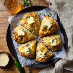 Shallot Jalapeño Goat Cheese Honey Scones