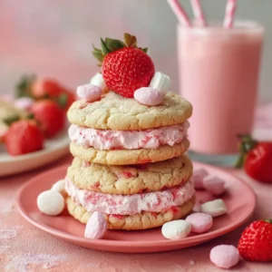 Strawberry Milkshake Cookies