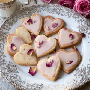 Valentine Rose Petal Cookies